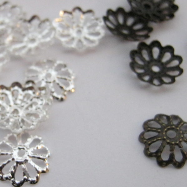 Silver Plated Bead Caps - Etsy