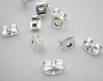 100 Silver Earring Backs Butterfly Stoppers Earring Nuts (50 Pairs) Silver Colour Plated Earring Components Findings Jewellery Making Crafts