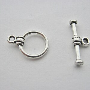 10 Silver Plated Toggle Clasps Round Toggles Fasteners for Bracelet, Necklace Clasps Jewelry Making Findings Supplies