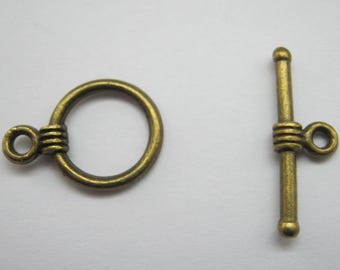 10 Bronze Toggle Clasps Round Toggles Fasteners for Bracelet Necklace Clasps Jewelry Making Findings Supplies