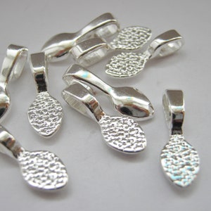 Small Glue On Jewellery Bails 15mm 5/8in Silver Plated Stick On Pendant Pad Settings Jewellery Making Bails Findings