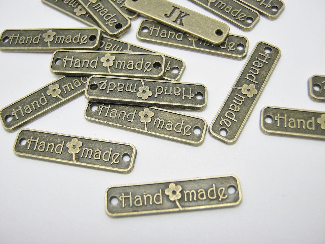Metal Labels Connectors handmade 25mm 1 Etsy UK