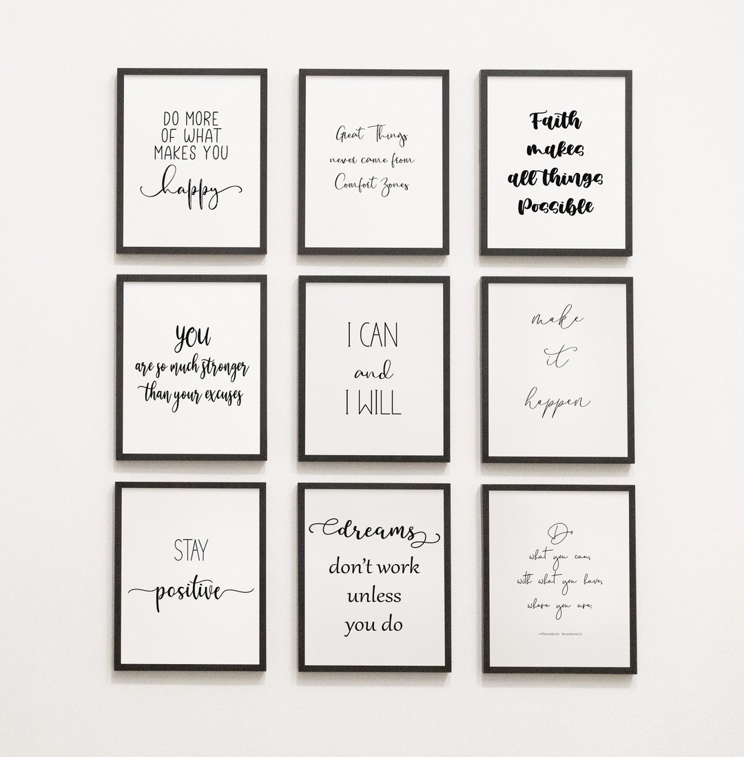 BEST BUNDLE 100 Inspirational Quotes Motivational Wall Art Prints