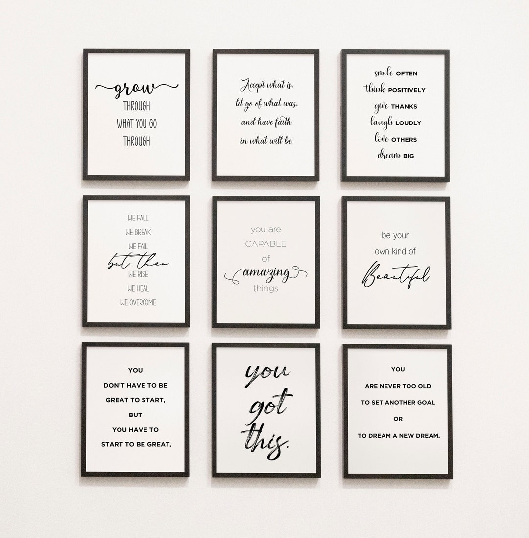 Set of 9+1 Free Inspirational Quotes Motivational Wall Art Prints ...