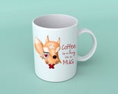 Coffee cup sublimate designs downloads with cute fox, coffee and fox lovers clipart, thanksgiving clipart, fall png, autumn mug design