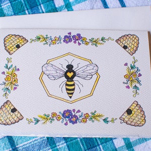 Set of 5 Note Cards with Honey Bee