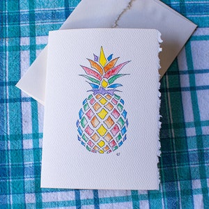 Set of 5 Note Cards with Pineapple
