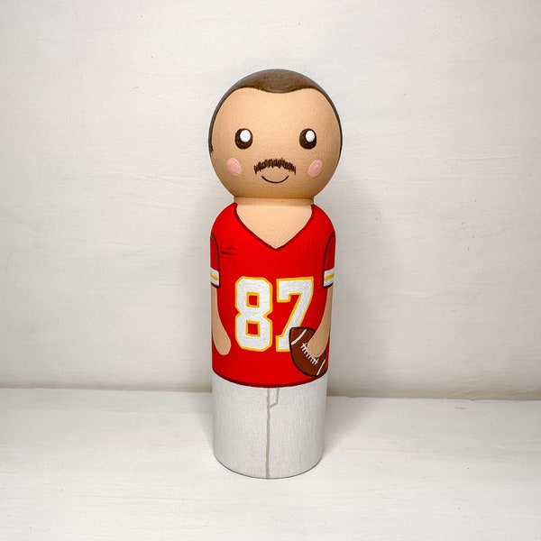 Football Peg Doll | Football Team | Football | Football Gift | Football Decor | Football Toy | Christmas Gift | Hand Painted | Sports