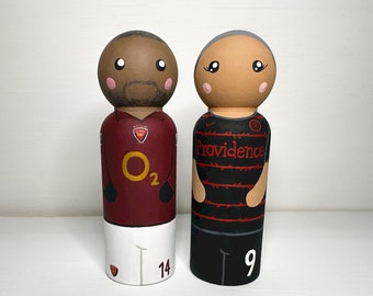 Fußball Peg Doll | Fußball | Team Geschenke | Fußball Geschenk | Fußball Dekor | Fußballspiel | Geburtstagsgeschenk | Handbemalt | Sport