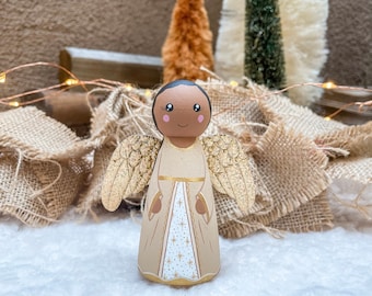 Christmas Angel Peg Doll | Angel | Christmas Decor | Christmas gift | Christmas toy | Stocking Stuffer | Hand Painted | Hand Painted Gift
