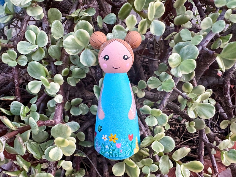 Spring Flower Peg Doll | Spring Flower | Spring | Hand Painted | Wooden Toy | Hand Painted Toy | Wooden Decor | Hand Painted Decor | Gift image 6