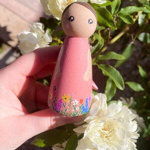 Spring Flower Peg Doll | Spring Flower | Spring | Hand Painted | Wooden Toy | Hand Painted Toy | Wooden Decor | Hand Painted Decor | Gift image 4