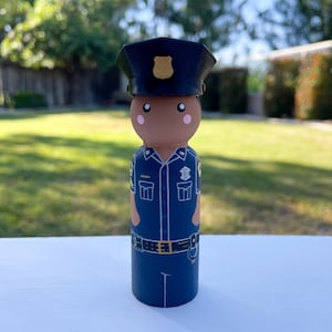 Police Officer Peg Doll | Police | Police Officer | Police Gift | Christmas Gift | Hand Painted | Personalized Gift | Wooden Toy