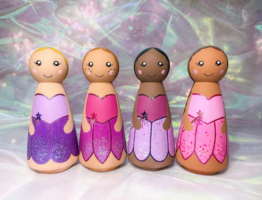 Fairy Peg Doll Fairy Fairies Christmas Gift Hand Painted Wooden  Decor Hand Painted Toy Wooden Toy Hand Painted Gift