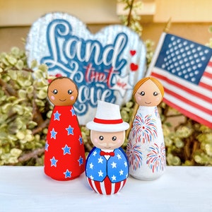 Fourth of July Peg Dolls | Firework Peg Doll | Patriotic Peg Doll | Uncle Sam Peg Doll | Star Peg Doll | Fourth of July | Fireworks | USA
