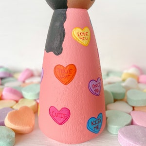 Love Hearts Peg Doll Valentine Valentines Valentines Day Valentines Gift Personalized Gift Hand Painted Peg Doll image 7