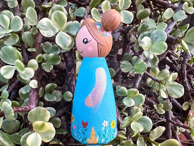 Spring Flower Peg Doll | Spring Flower | Spring | Hand Painted | Wooden Toy | Hand Painted Toy | Wooden Decor | Hand Painted Decor | Gift image 7