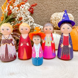 Full Halloween Town Peg Doll Set | Individual or Set | Halloween Town | Halloween | 90s Halloween | Hand Painted