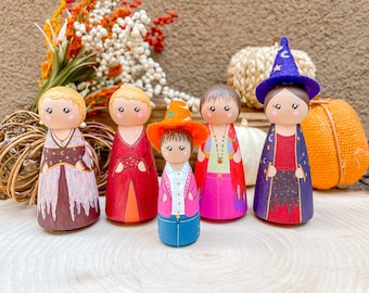 Full Halloween Town Peg Doll Set | Individual or Set | Halloween Town | Halloween | 90s Halloween | Hand Painted