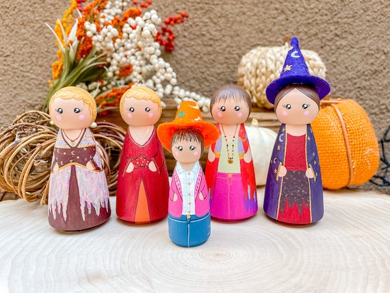Full Halloween Town Peg Doll Set | Individual or Set | Halloween Town | Halloween | 90s Halloween | Hand Painted