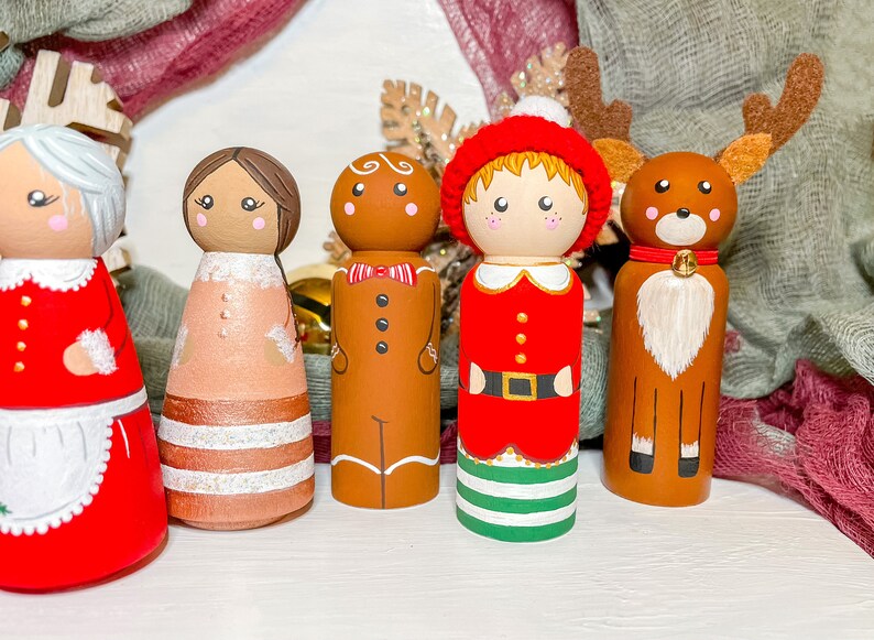 Christmas 2020 Peg Doll Set | Mr. and Mrs. Claus | Elves | Reindeer ...