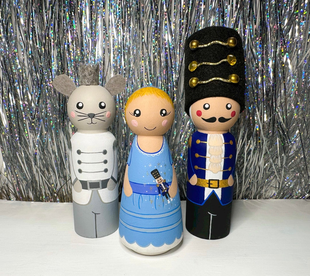 Nutcracker Peg Doll Bundle Nutcracker Clara Mouse King Christmas Gift