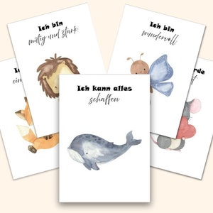 16 Tarjetas de Afirmación para Niños PDF | Imprima tarjetas de afirmación para niños | Formato de tarjeta A6 | Tarjetas de aliento para niños | montessori