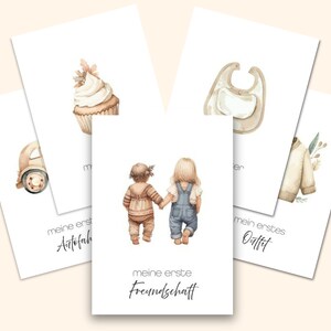 16 cartes d'étape pour les enfants PDF | Imprimez des cartes d'étape pour les enfants | Format carte A6 | Jalons de la première année | Souvenirs