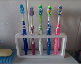 Toothbrush Holder | Holds 5 or 6 Toothbrushes | Great For Organizing Your Bathroom | Available In Any Color