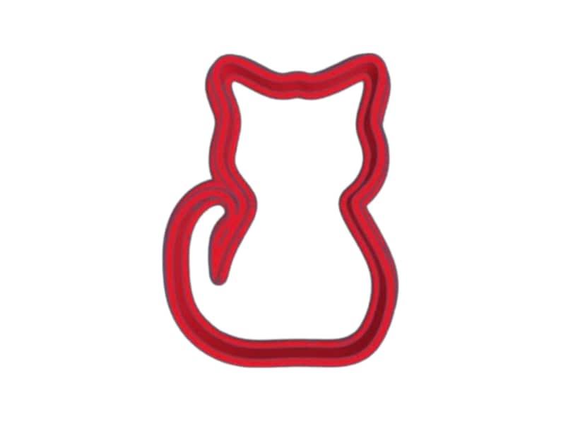 Kakform till sittande katt | Fondantform | Leraform | Perfekt för en kattälskare | 3D-utskriven bild 1