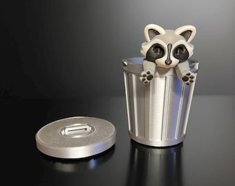 Raccoon 3D Printed - Posable - Flexible & Articulated Desk Companion, Unique Gift