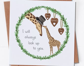 Father's Day Card, I will always look up to you sentimental card.