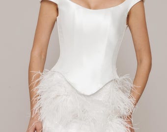 Wedding Corset, Basques waist bridal corset, Isadora Corset