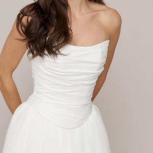 Handmade Taffeta Wedding Corset Colette: Basque Waist Bridal Separates