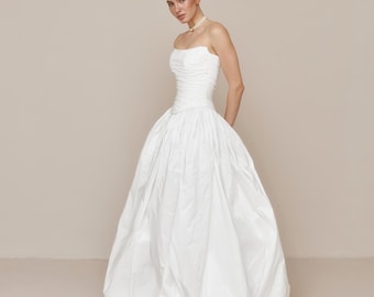 Two-Piece Bridal Dress, Bridal Separates, Wedding Corset & Short Taffeta Skirt, Daphne Set
