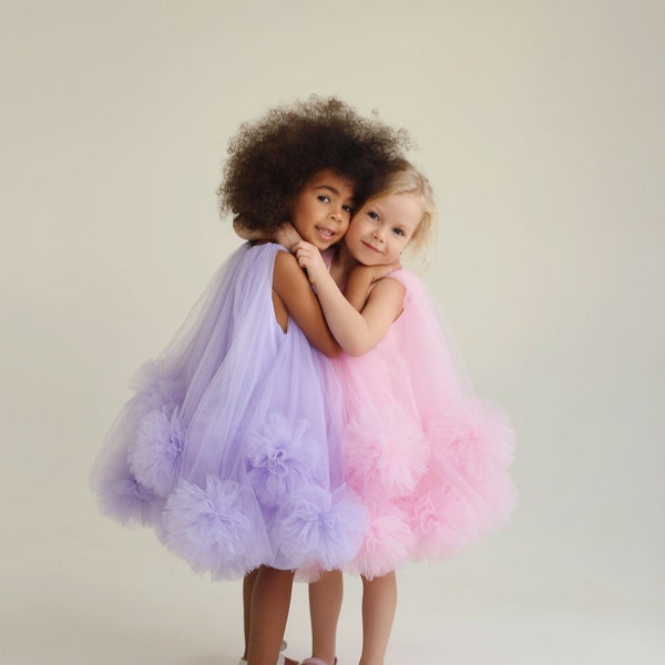 Caroline dress, tulle dress for girls, flower girls dress, girls occasion dress, wedding guest dress for girls, photoshoot dress