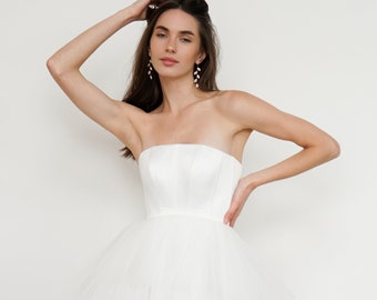 Scarlet Dress, Short wedding dress, Elopement dress, Reception dress, Mini wedding dress