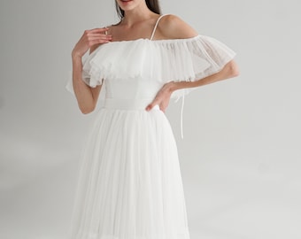 Ivory Tulle Midi Skirt: Bridal Separates, Rehearsal Dinner