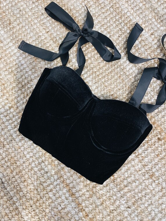 velvet bustier top