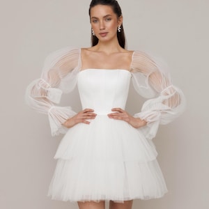 long sleeve second look dress Black Second Look Wedding Dress