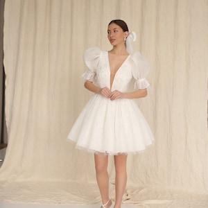 Jacqueline Dress, Short Wedding Dress With Pearls, Reception Dress ...
