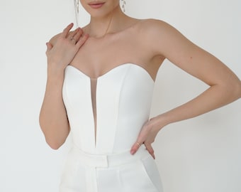 Satin Wedding Corset: Bridal Separates Top