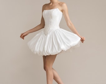 Bridal Corset & Mikado Skirt Set: Hydrangea Lace Wedding Separates