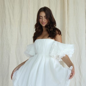 Kayla Short Wedding Dress Chiffon Mini Wedding Dress - Etsy