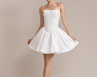 Bridal Corset & Mikado Skirt Set: Hydrangea Lace Wedding Separates