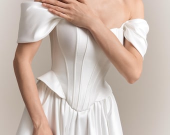 Mikado Wedding Separates: Basque Corset & A-Line Skirt