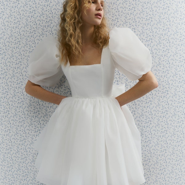 Maria dress, Short Wedding dress, Elopement dress, Engagement dress, Custom wedding dress