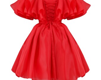 mini burgundy sweater dress Blooming Jelly Women's Ruffle Long Sleeve Ribbed Sweater Dress main image 0