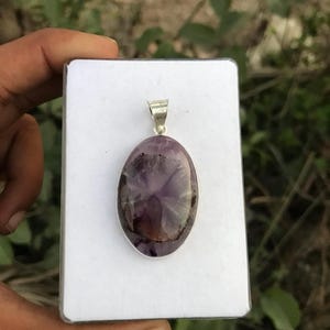 Handmade Amethyst Sterling Silver Pendant: Oval Gemstone, Bezel Setting