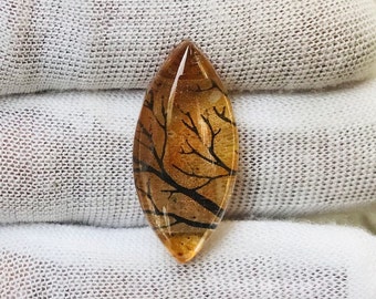 Beautiful Doublet Cabochon/ Handmade Crystal Scenic Doublet/Natural Crystal & Dendritic Doublet Oval Cabochon Loose Gemstone